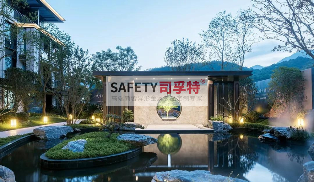 庭院景觀設(shè)計(jì)：精制不銹鋼（鋁藝）涼亭搭配智能遮陽(圖6)